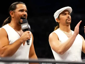 The Young Bucks stehen für eine Promo im AEW Ring