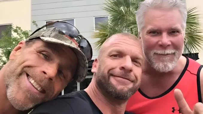 Gemeinsames Foto mit Shawn Michaels, Triple H und Kevin Nash