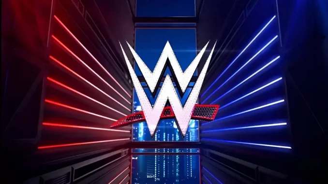 WWE Company Logo auf farbiger Stage