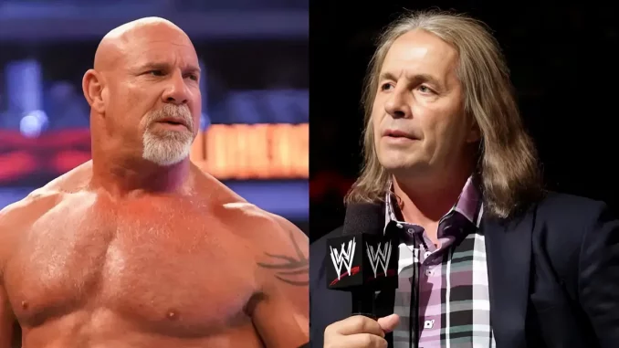 Foto mit Goldberg links und Bret Hart rechts