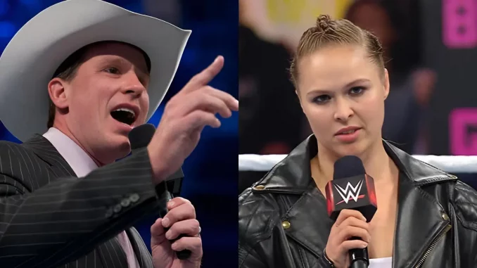 wwe-jbl-ronda-rousey Foto mit JBL links und Ronda Rousey rechts