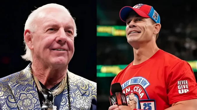 Foto mit Ric Flair links und John Cena rechts