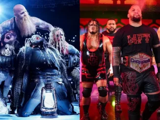 Foto mit The Wyatt Sicks links und MFT rechts
