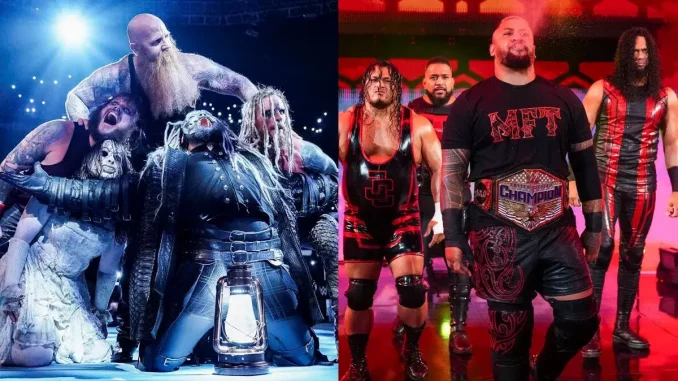 Foto mit The Wyatt Sicks links und MFT rechts