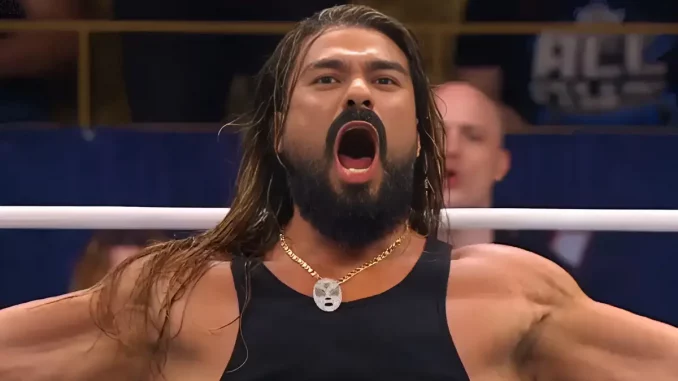 aew-andrade-brüllt Andrade schreit lautstark auf