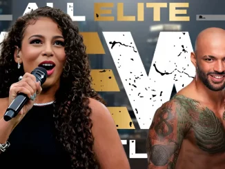 Foto von Samantha Irvin am Mikrofon (links) und Ricochet (rechts)