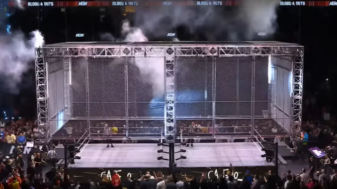 AEW Blood & Guts Käfig mit Nebel
