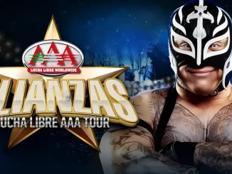 Offizielles AAA Lucha Libre AAA Tour Showlogo mit Rey Mysterio