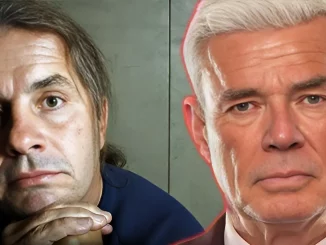 Foto mit Bret Hart (links) und Eric Bischoff (rechts)
