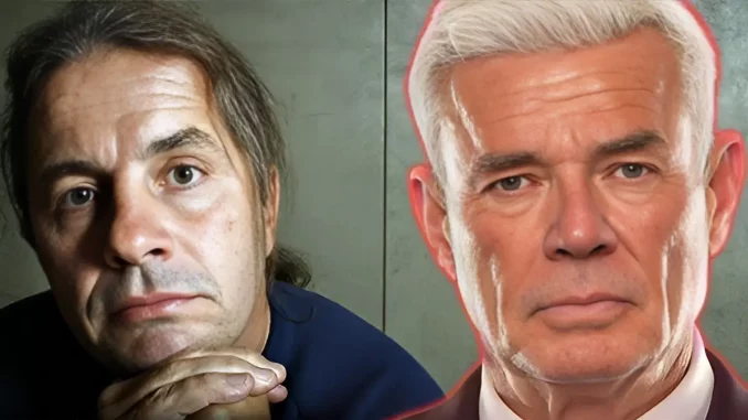 Foto mit Bret Hart (links) und Eric Bischoff (rechts)
