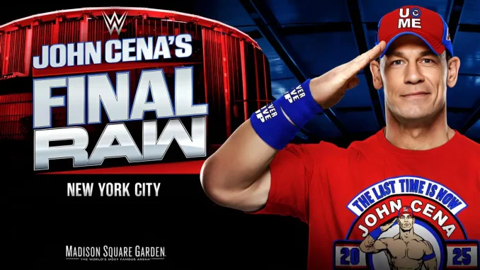 John Cena in typischer Pose vor seinem letzten WWE Raw Auftritt im Madison Square Garden in New York City