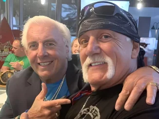 Foto mit Ric Flair (links) und Hulk Hogan (rechts)