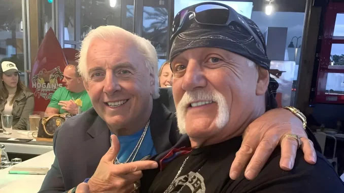 Foto mit Ric Flair (links) und Hulk Hogan (rechts)