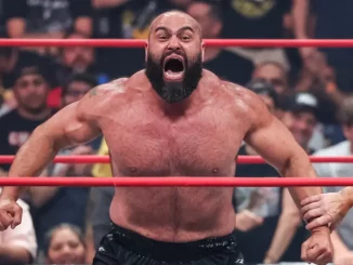 Rusev schreit lautstark nach seinem Sieg auf