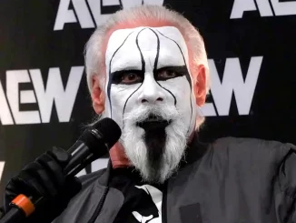 Sting hält ein Mikrofon in der rechten Hand