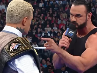 Drew McIntyre teilt Cody Rhodes seine Meinung im Ring mit