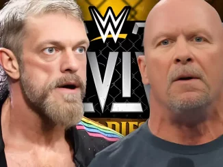 Edge und Steve Austin vor dem offiziellen WWE Survivor Series WarGames 2025 San Diego Showlogo