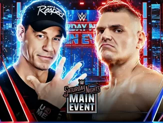 Matchgrafik mit John Cena (links) und GUNTHER (rechts)