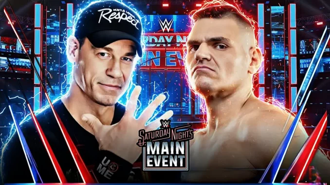 Matchgrafik mit John Cena (links) und GUNTHER (rechts)