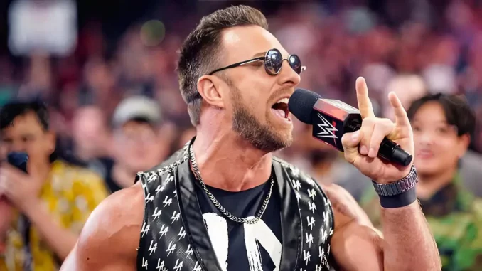 LA Knight mit seinem typischen Yeah Spruch am Mikrofon