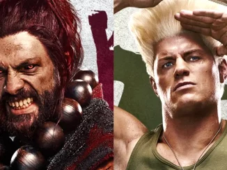 Street Fighter Fotos von Roman Reigns als Akuma (links) und Cody Rhodes als Guile (rechts)