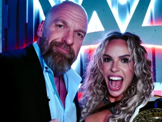 Backstage Foto mit Triple H (links) und Maxxine Dupri (rechts)