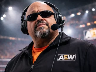 Taz mit Sonnenbrille und Headset in der AEW Arena