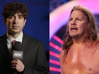 Foto mit Tony Khan (links) und Chris Jericho (rechts)