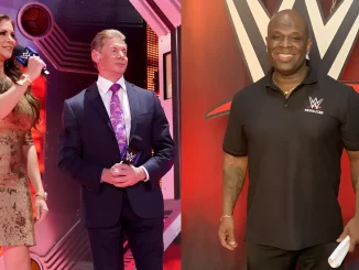 Foto mit Stephanie McMahon, Vince McMahon und D-Von-Dudley