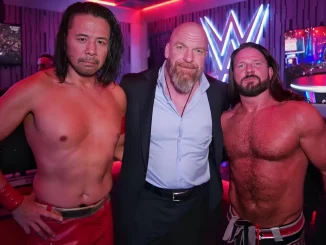 Foto mit Shinsuke Nakamura, Triple H und AJ Styles