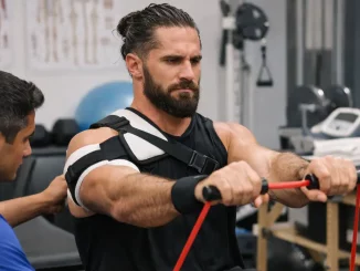 Seth Rollins absolviert Übungen im Rahmen seiner Reha