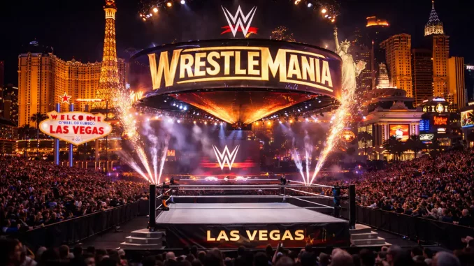 WrestleMania 42 Kulisse mit Fans aus Las Vegas