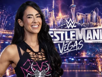 AJ Lee vor der WrestleMania 42 Kulisse