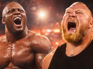 Bobby Lashley und Brock Lesnar lautstark