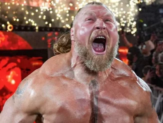 Brock Lesnar vor einem Feuerwerk