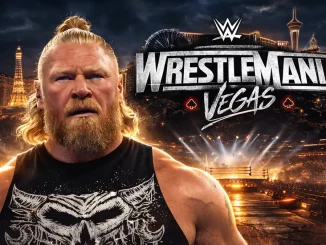 Brock Lesnar vor der WrestleMania 42 in Vegas Kulisse