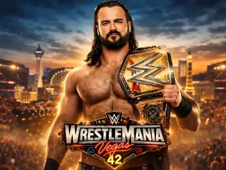 Drew McIntyre trägt den Undisputed WWE Champion Titel über der Schulter