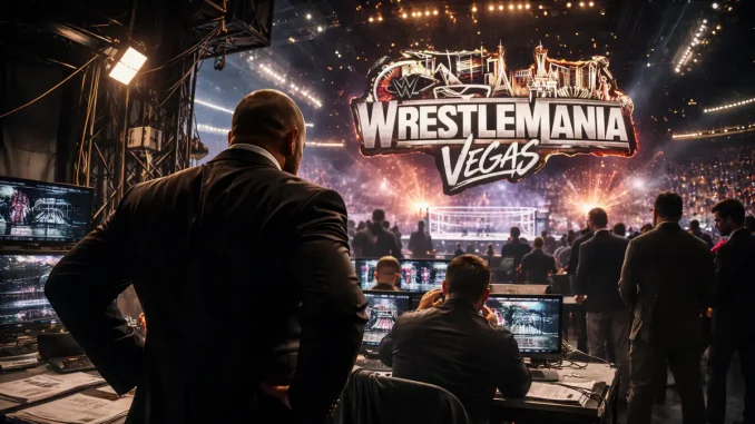 Triple H und mehrere WWE-Mitarbeiter bei den Vorbereitungen für WrestleMania 42