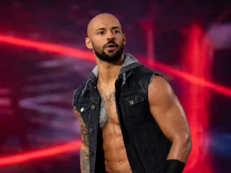 Ricochet blickt von der Stage zum Ring