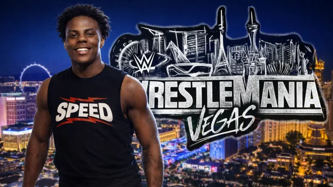 iShowSpeed vor der WrestleMania Vegas Kulisse