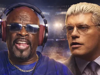 D-Von Dudley trägt Kopfhörer und Cody Rhodes eine Brille