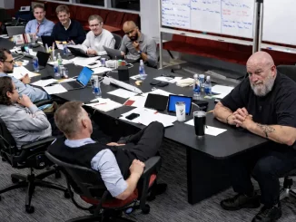 Teamsitzung der kreativen WWE Mitarbeiter