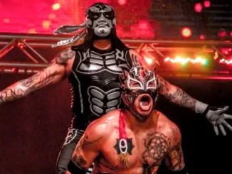 The Lucha Brothers präsentieren sich gemeinsam auf der Stage