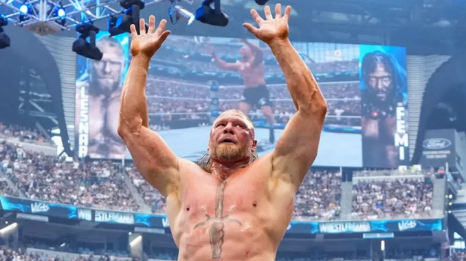 Brock Lesnar verabschiedet sich bei WrestleMania 42 in Las Vegas von den Fans