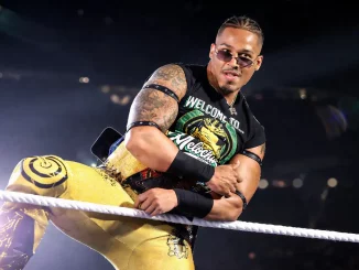 Carmelo Hayes befindet sich auf dem Ringseil