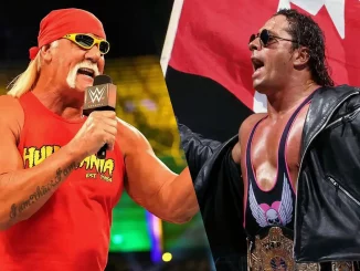 Foto von Hulk Hogan und Bret Hart im Ring