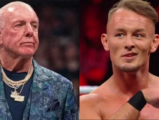 Bildaufnahme von Ric Flair auf der linken und Ludwig Kaiser auf der rechten Seite