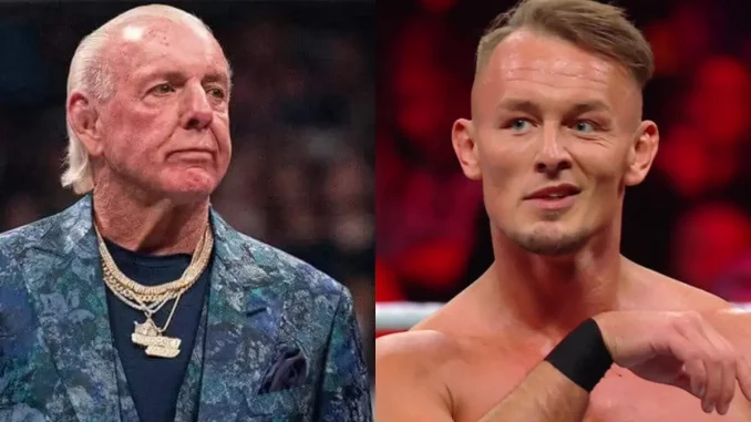 Bildaufnahme von Ric Flair auf der linken und Ludwig Kaiser auf der rechten Seite