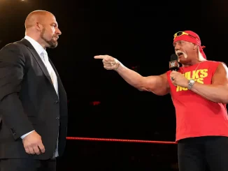 Triple H und Hulk Hogan stehen zusammen im Ring