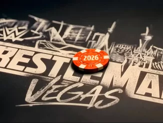 WrestleMania Vegas Logo mit rotem Chip